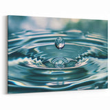 Serene Water Droplet Ripple Close-Up - Nature Water-Themed Wall Art