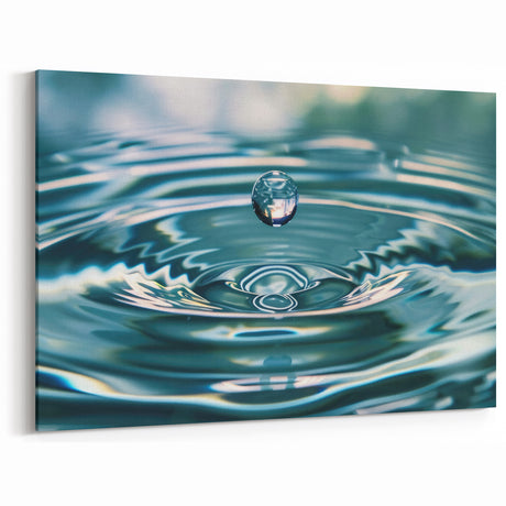 Serene Water Droplet Ripple Close-Up - Nature Water-Themed Wall Art