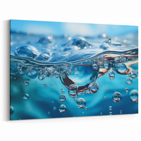 Dynamic Water Bubbles Close-Up - Nature Water-Themed Wall Art Decor