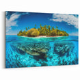 Tropical Malaysia Poster – Island and Underwater Coral Paradise Scene