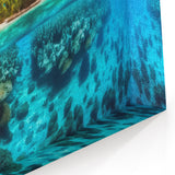 Tropical Malaysia Poster – Island and Underwater Coral Paradise Scene