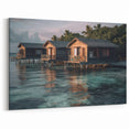 Malaysia Landscape Print – Serene Overwater Bungalows at Sunset