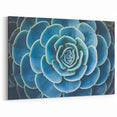 Blue Succulent Wall Art - Nature Close-Up Photography for Modern Decor