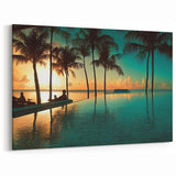 Caribbean Wall Art - Relaxing Sunset by Tropical Pool in Jamaica