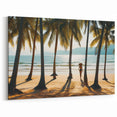 Malaysia Landscape Print – Serene Beach Scene with Palm Trees at Sunset