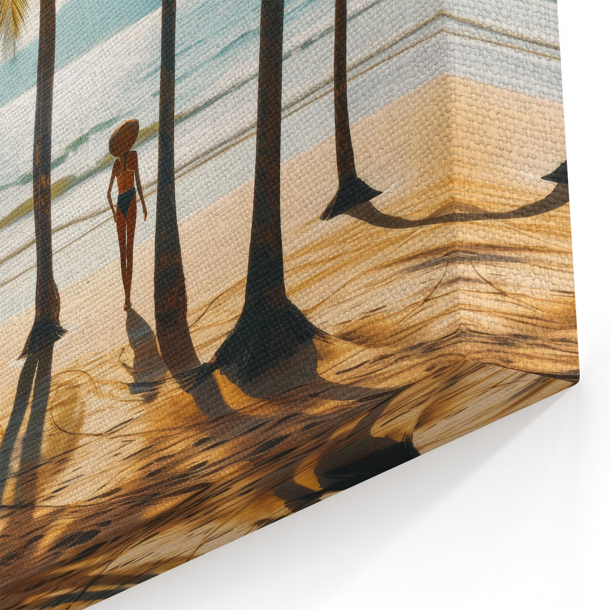 Malaysia Landscape Print – Serene Beach Scene with Palm Trees at Sunset