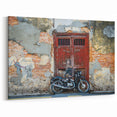 Framed Malaysian Art – Rustic Street Art and Motorcycle Scene Print
