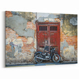 Framed Malaysian Art – Rustic Street Art and Motorcycle Scene Print
