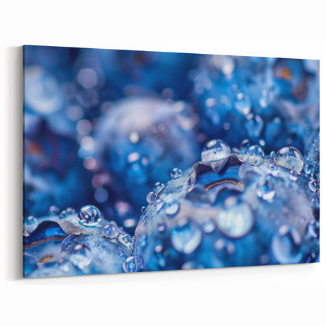 Blueberry Water Close-Up Art - Scenic Water-Themed Nature Canvas Print