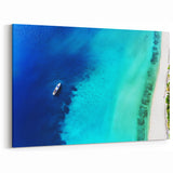Jamaica Wall Art - Aerial View of Boat and Turquoise Caribbean Waters