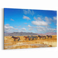 Majestic Mongolian Landscape Art – Wild Horses on Scenic Plains