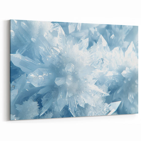 Crystalline Beauty: Ice and Frost Art – Winter Wall Decor Nature Close-Up