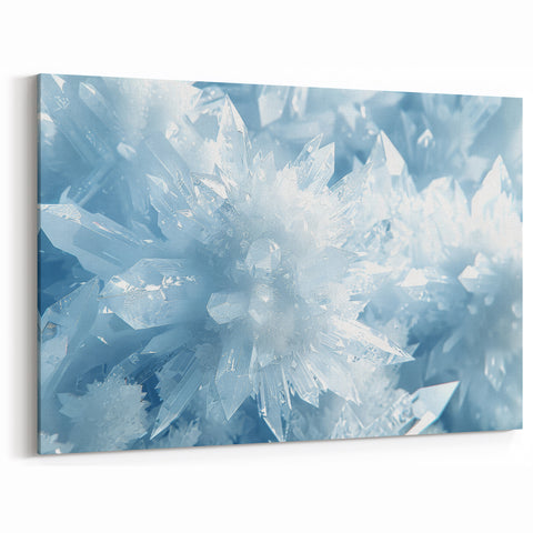 Crystalline Beauty: Ice and Frost Art – Winter Wall Decor Nature Close-Up