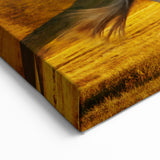 Mongolian Landscape Art – Horses Grazing Under Snow-Capped Mountains