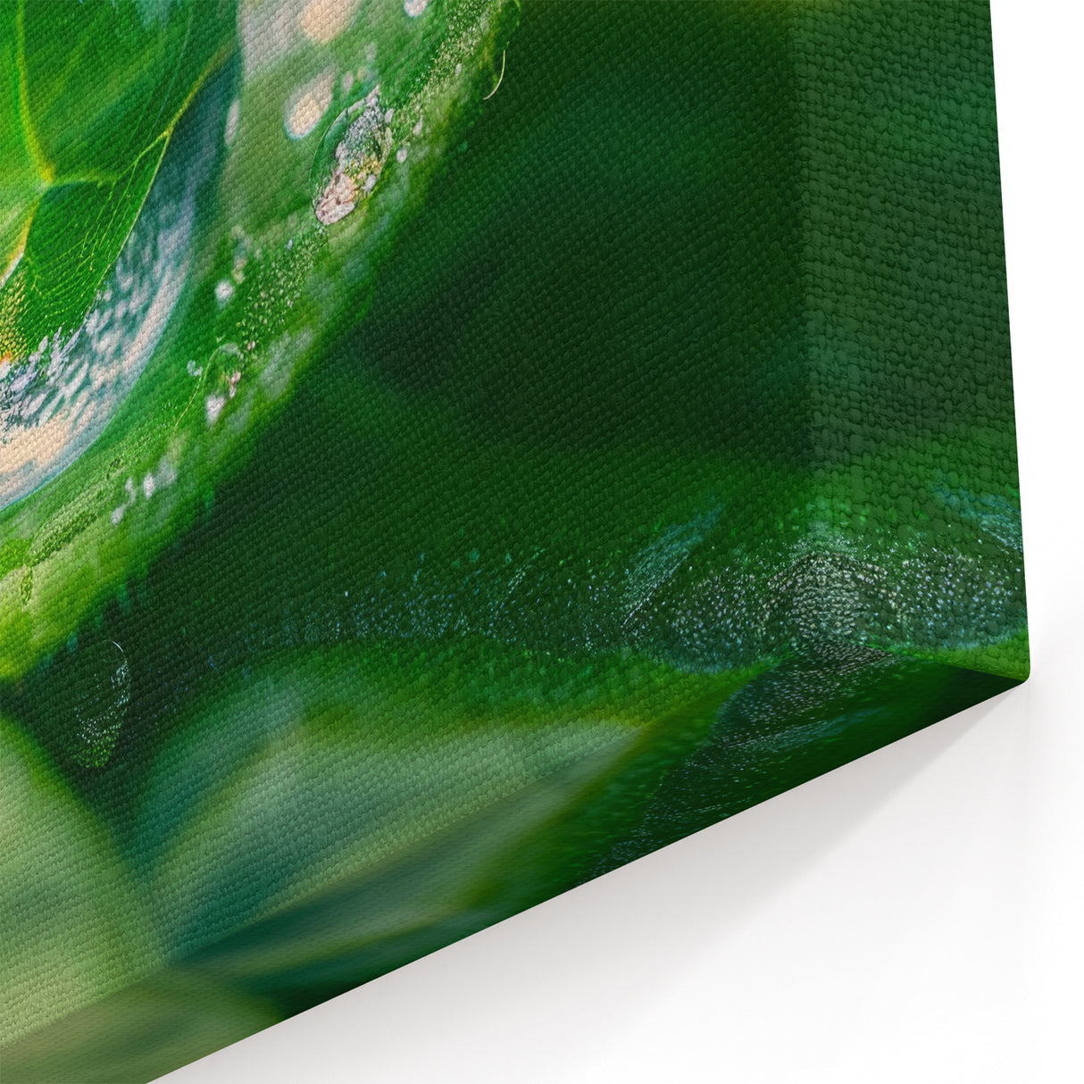 Nature Close-Up Water Art – Water Droplet on Leaf Photography Canvas