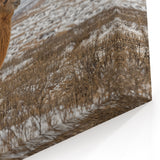 Mongolian Landscape Art – Bactrian Camel in Snowy Mongolian Desert