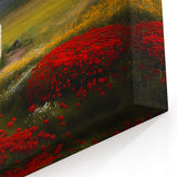 Traditional Mongolian Art - Yurt in Blooming Valley with Majestic Mountains