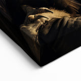 Mongolian Culture Art - Eagle Hunter with Golden Eagle in Winter Mountains