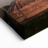 Mongolian Landscape Art - Starry Night Over Yurts and Milky Way Sky