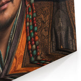 Traditional Mongolian Art - Portrait of a Man in Cultural Attire