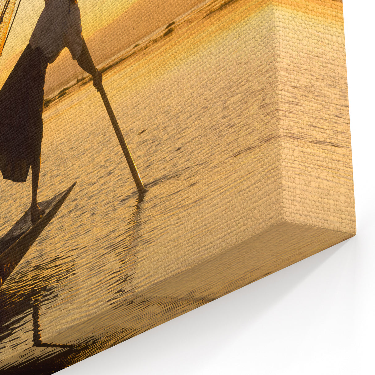 Traditional Fisherman at Sunset Myanmar Wall Art - Inle Lake Culture