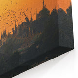 Golden Shwedagon Pagoda Myanmar Wall Art - Sunset Silhouette Scene