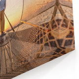 Fisherman Framed by Net Myanmar Wall Art - Golden Sunrise at Inle Lake