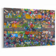 Vibrant Myanmar Market Wall Art - Aerial View of Colorful Local Life