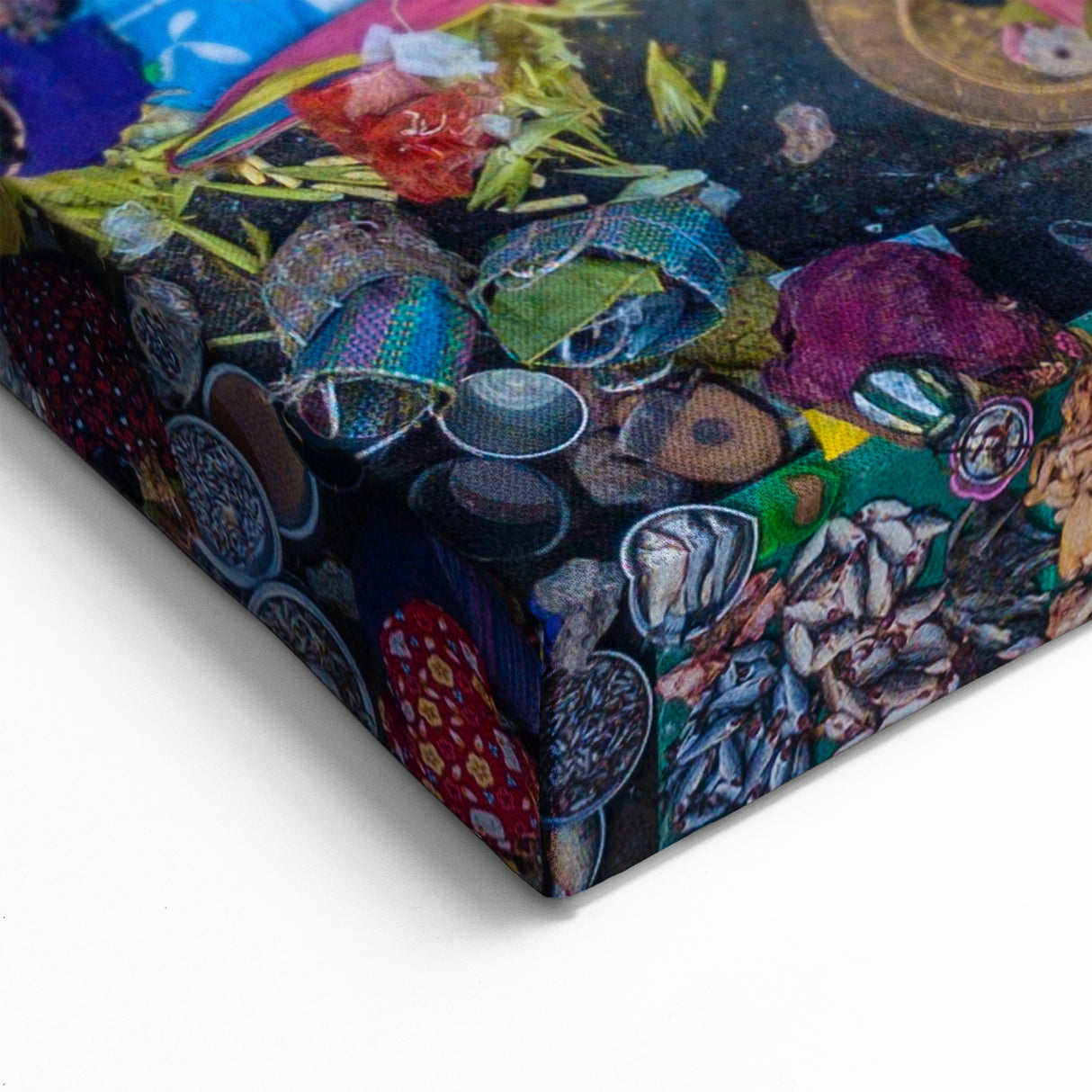 Vibrant Myanmar Market Wall Art - Aerial View of Colorful Local Life