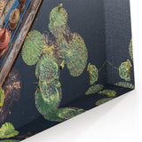 Lily Pad Boat Journey Myanmar Wall Art - Peaceful Water and Nature Scene