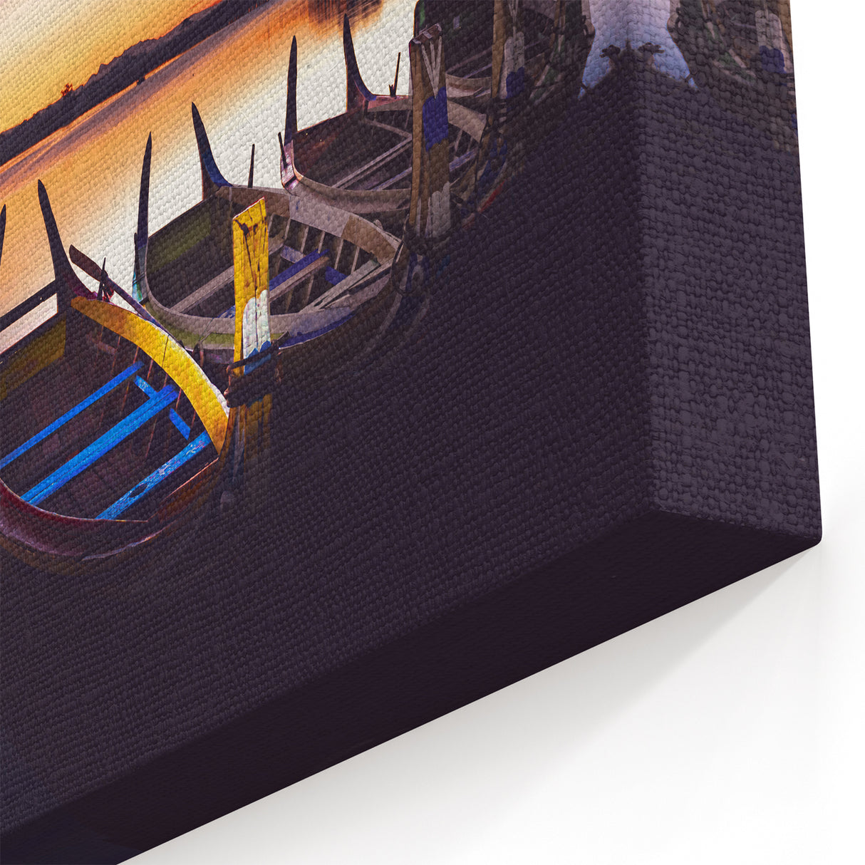 Tranquil Myanmar Boat Scene Wall Art - Southeast Asia Scenery Prints