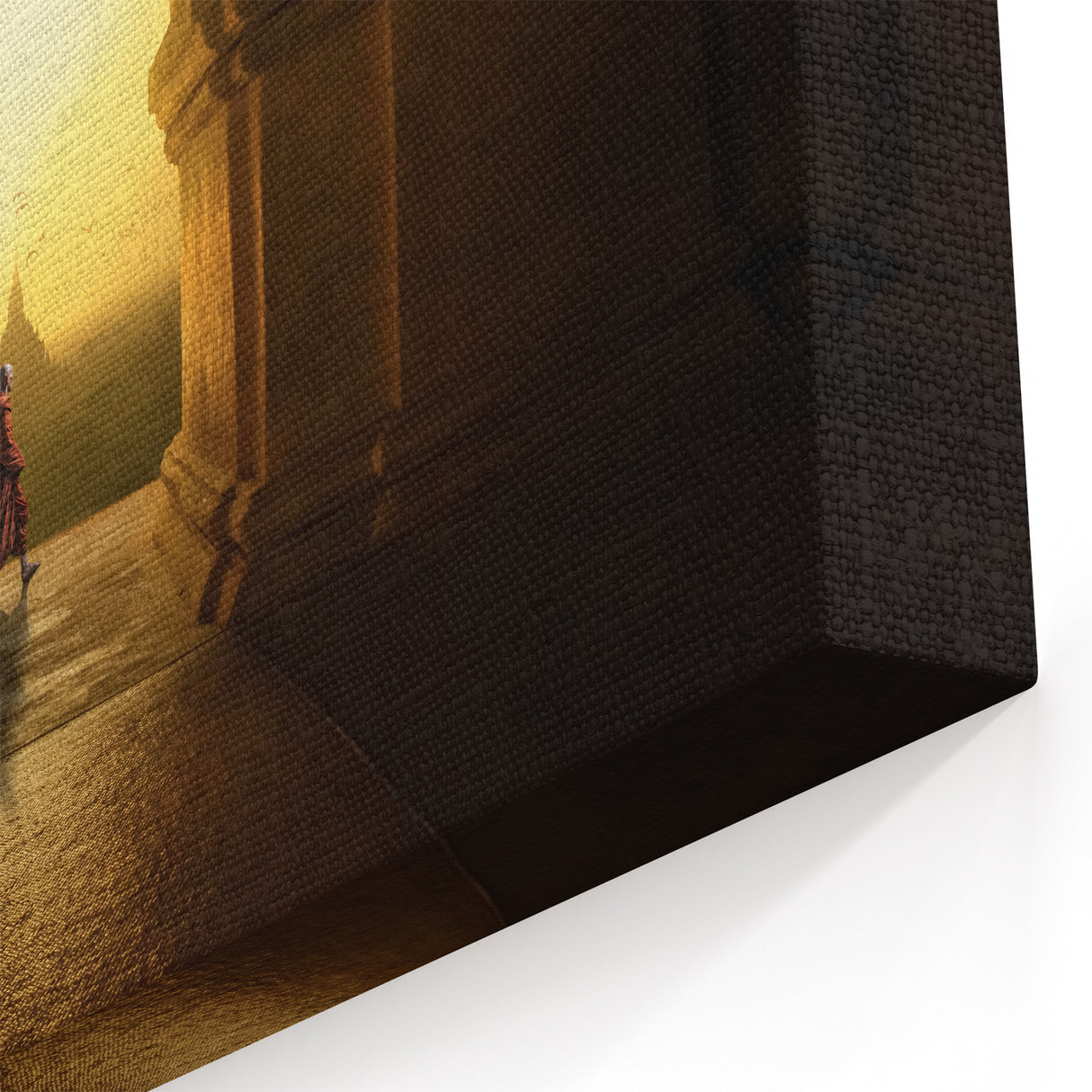 Serene Monk at Sunset Wall Art - Myanmar Culture & Landscape Prints