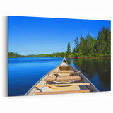 Canoe Adventure Wall Art Quebec – Serene Lake Landscape Photography