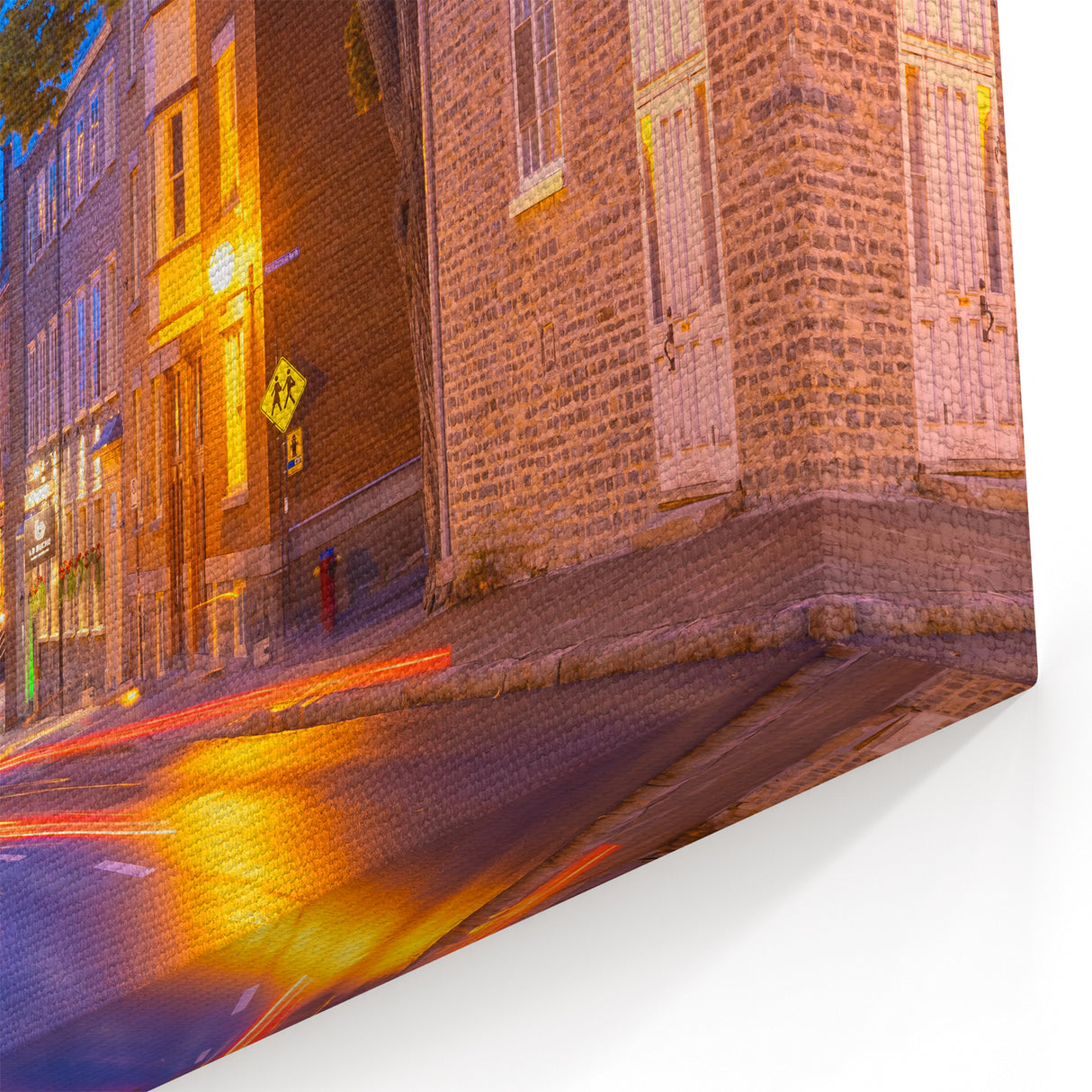Charming Quebec Street Wall Art – Colorful Evening Cityscape Print