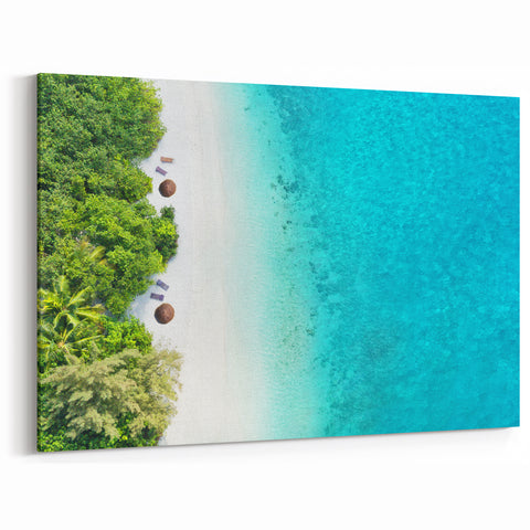 Tropical Beach Art - Scenic Maldives Canvas Prints with Ocean Views