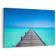 Maldives Ocean View Art - Tropical Pier Canvas Prints with Vibrant Waters