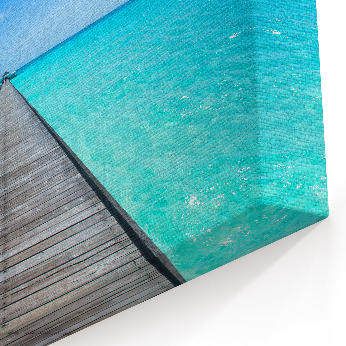 Maldives Ocean View Art - Tropical Pier Canvas Prints with Vibrant Waters