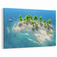 Scenic Maldives Wall Art - Tropical Island and Sailboat Canvas Prints