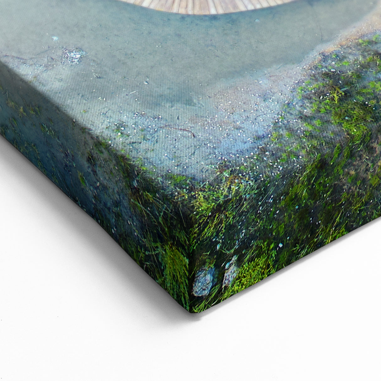 Winding Lagoon Pathway Art - Tranquil Boardwalk in Maldives Canvas Print