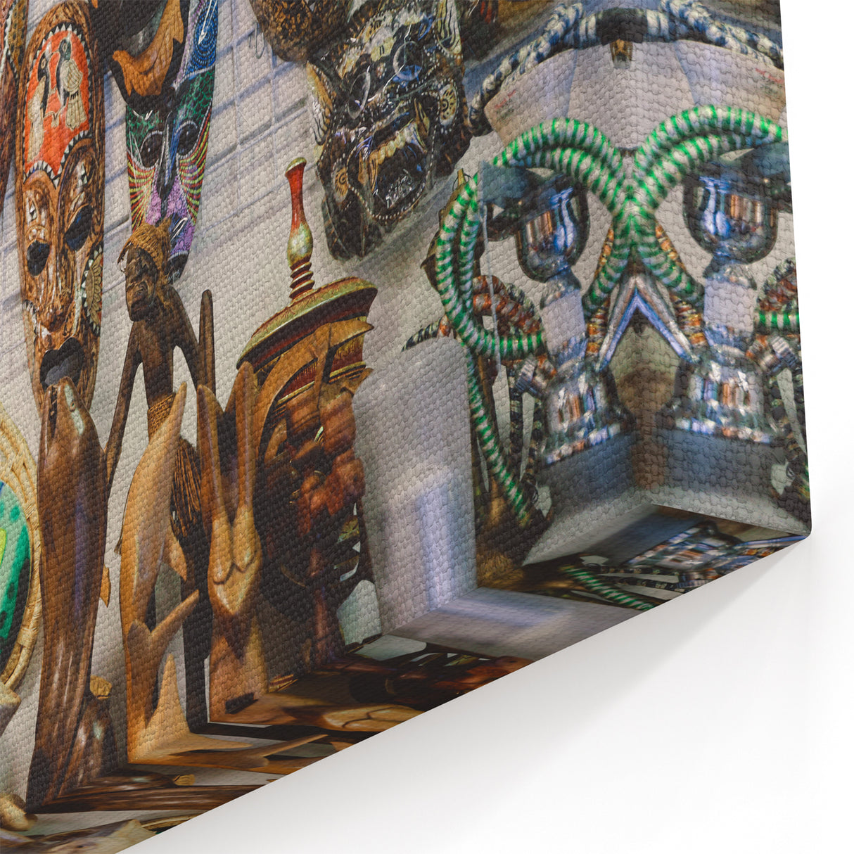 Vibrant Cultural Mask Wall Art - Unique Handcrafted Art Collection Prints