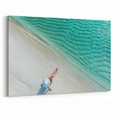 Relaxing Beach Art - Serene Maldives Ocean View with Lounge Canvas Print