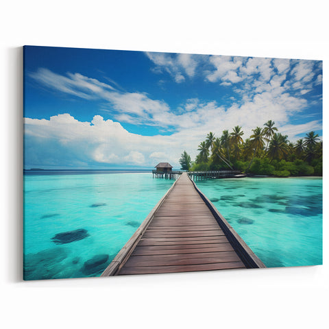 Maldives Ocean View Wall Art – Scenic Tropical Island Canvas Prints