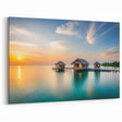 Maldives Overwater Villas Wall Art – Serene Sunset Canvas Prints