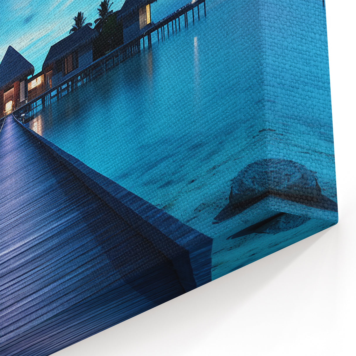 Maldives Nighttime Villas Wall Art – Tranquil Ocean View Canvas Prints