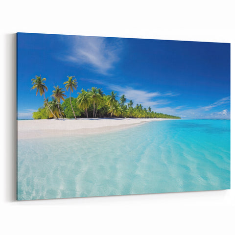 Maldives White Sand Beach Wall Art – Tropical Paradise Canvas Prints