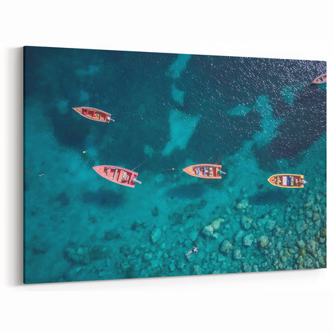 Scenic Martinique Prints - Boats on Crystal Waters