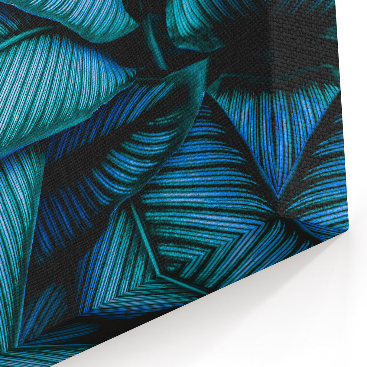 Leaf Photography Art: Vibrant Blue and Green Leaves for Modern Decor