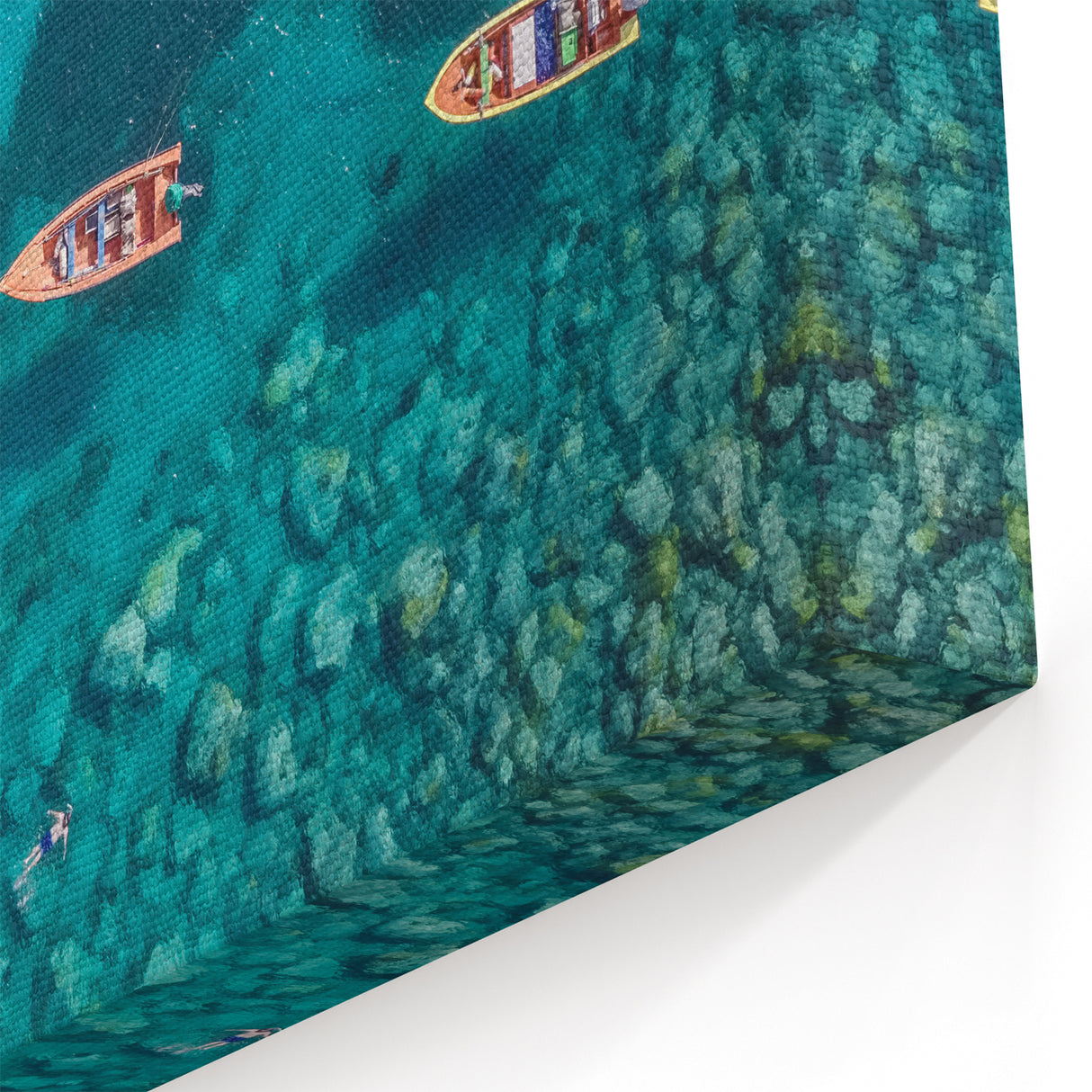 Martinique Acrylic Art - Boats on Caribbean Waters