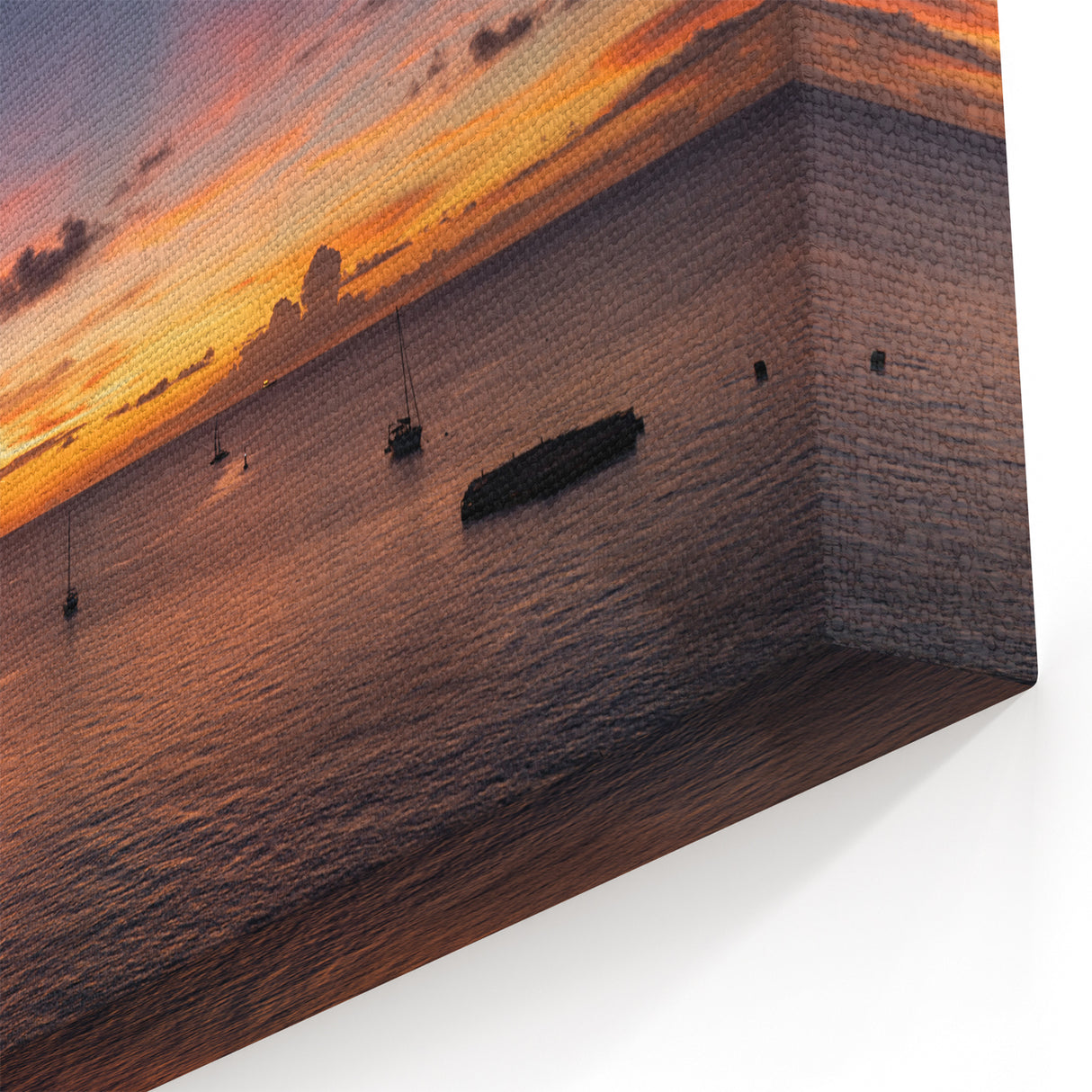 Caribbean Landscape Wall Art - Sunset Over Martinique Bay
