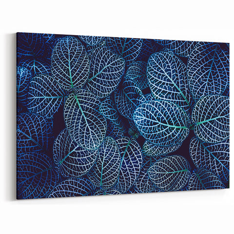Blue Leaf Photography Art: Nature-Inspired Wall Decor for Modern Homes
